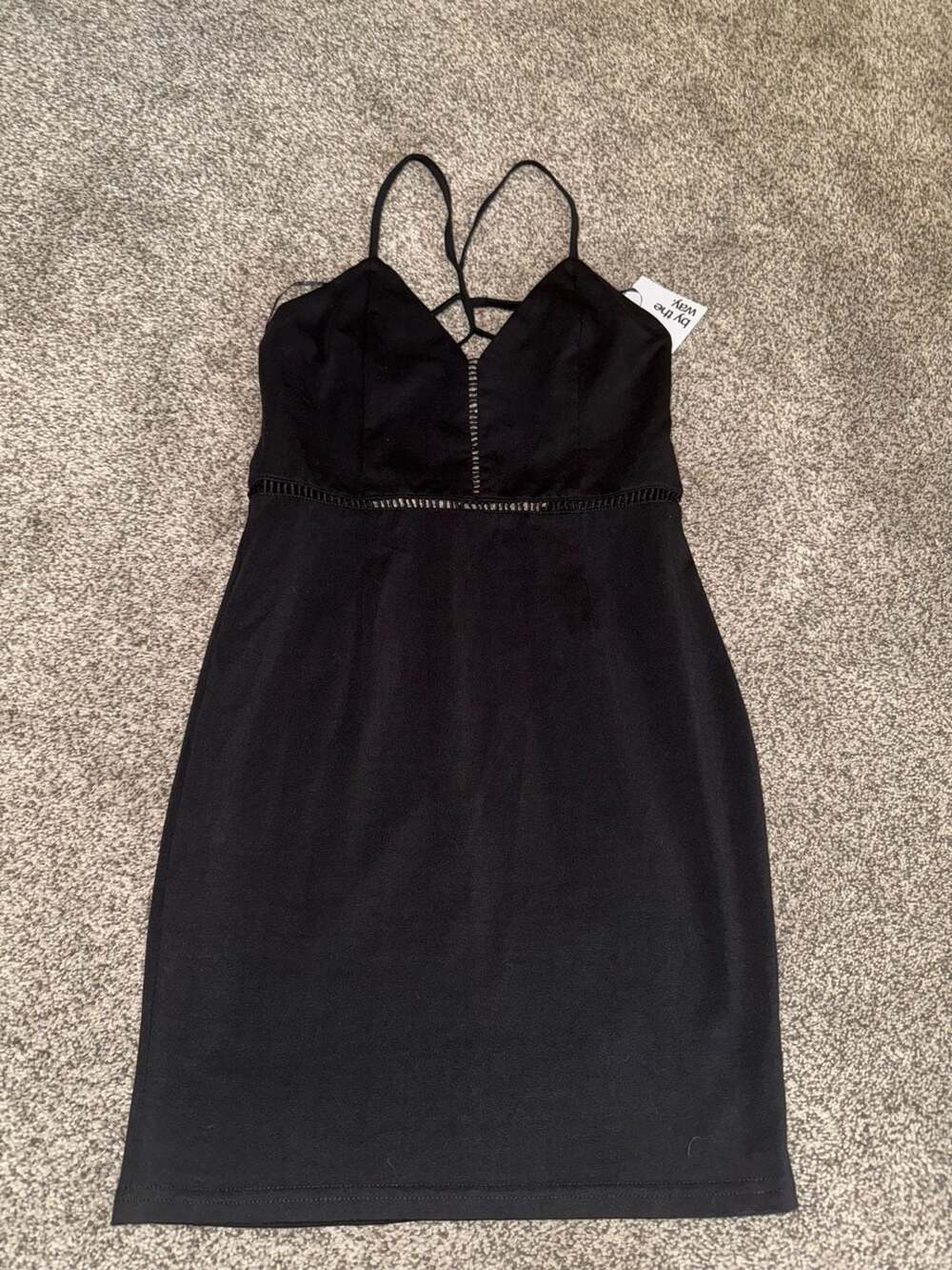 by the way. Black Strappy Cut-Out Bodycon Mini Dress